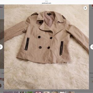 Ann Taylor Tan Double-Breasted Trench Coat